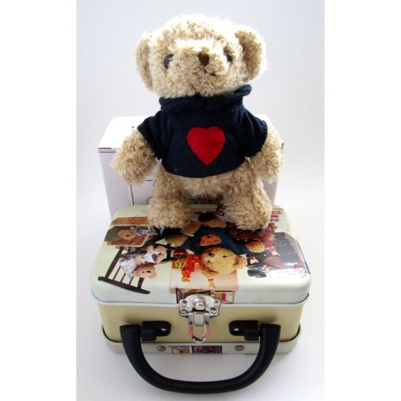 Baby Bear Plush Toy 6" in a Small Metal Suitcase/Lunch Box -MIK Korea LB-398 NIB - Picture 11 of 15